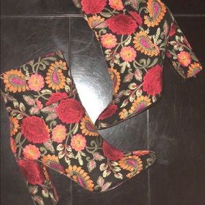 Floral Embroidered Heels